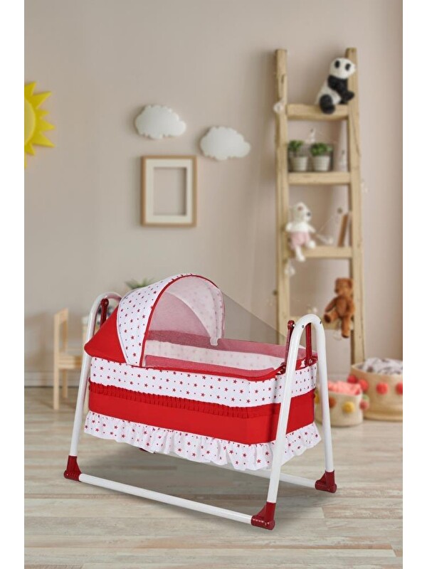 TOMMYBABY Yuvam Lüx Sepet Beşik Portatif Bebek Beşiği Sallanır Beşik