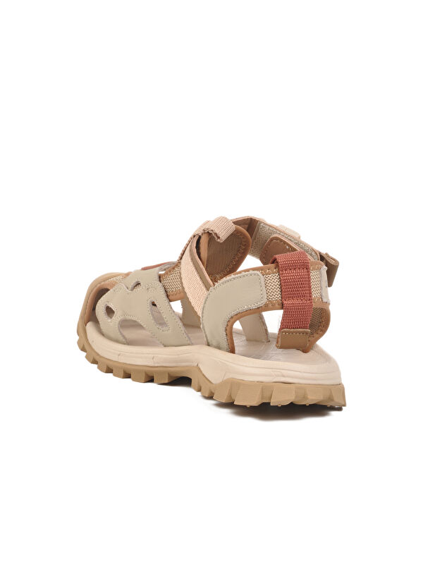 Bej Cırtlı Hafif Unisex Çocuk Spor Sandalet 25Y614 F - Görsel 5
