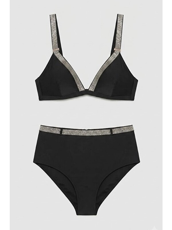 C&City Simli Üçgen Bikini Takım 3220 Siyah