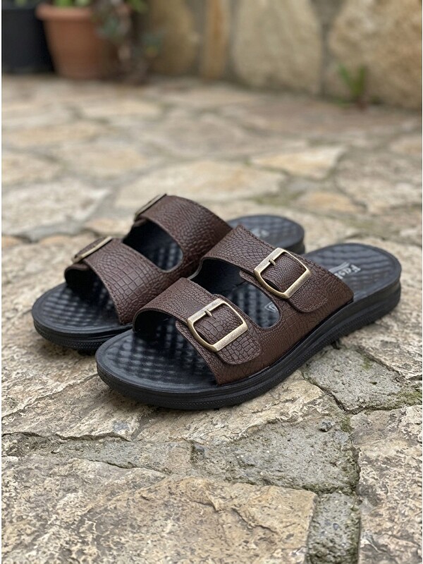 MODAFRATO FL-550 ÇiftTokalı Erkek Terlik Yazlık Dışarı Terliği