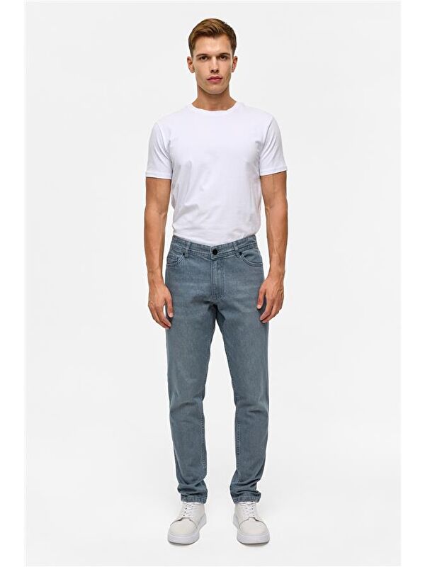 Süvari Gri Slim Denim Jean Pantolon