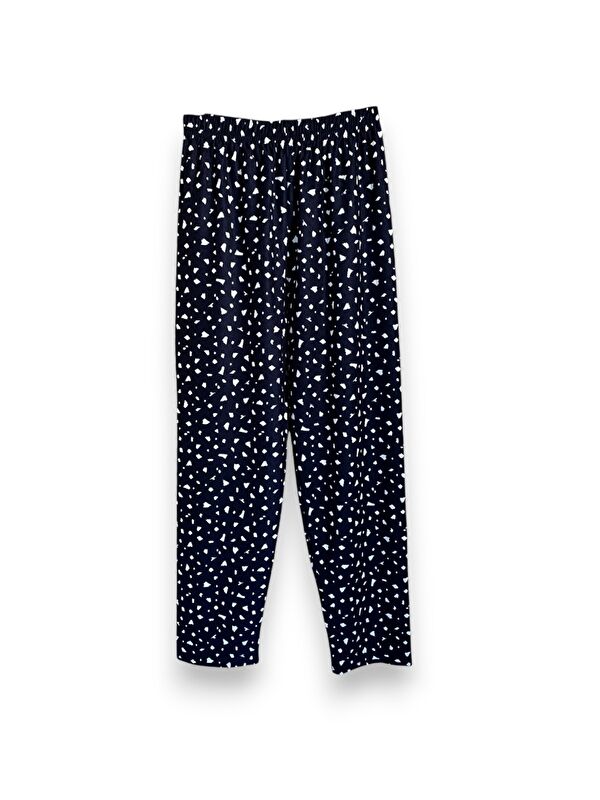 Formo Kadın Siyah Beyaz Desenli Süet Kaliteli Yumuşak Kışlık Pijama Altı