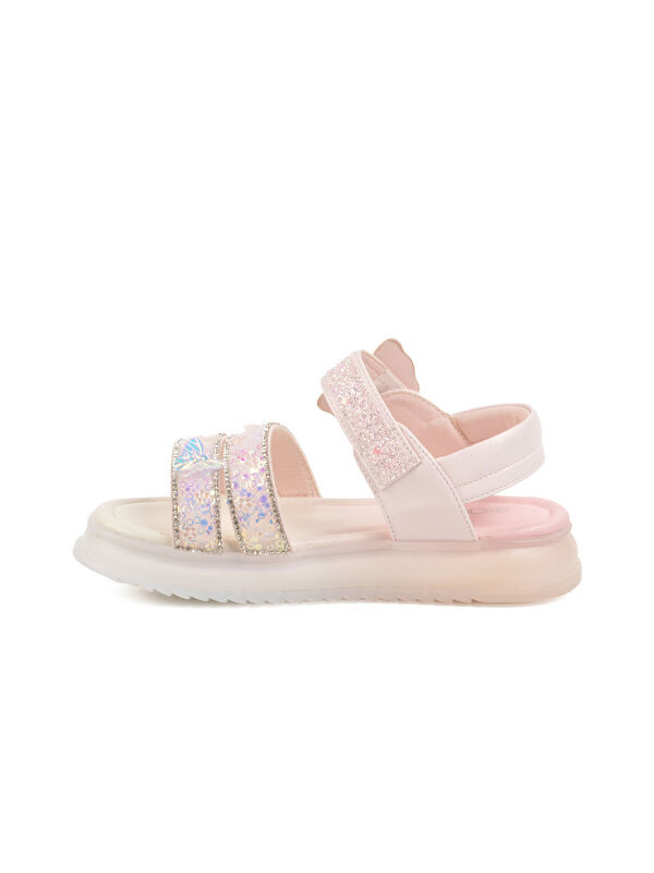 Pembe Cırtlı Taş İşlemli Kız Çocuk Sandalet 25Y600 F - Görsel 3