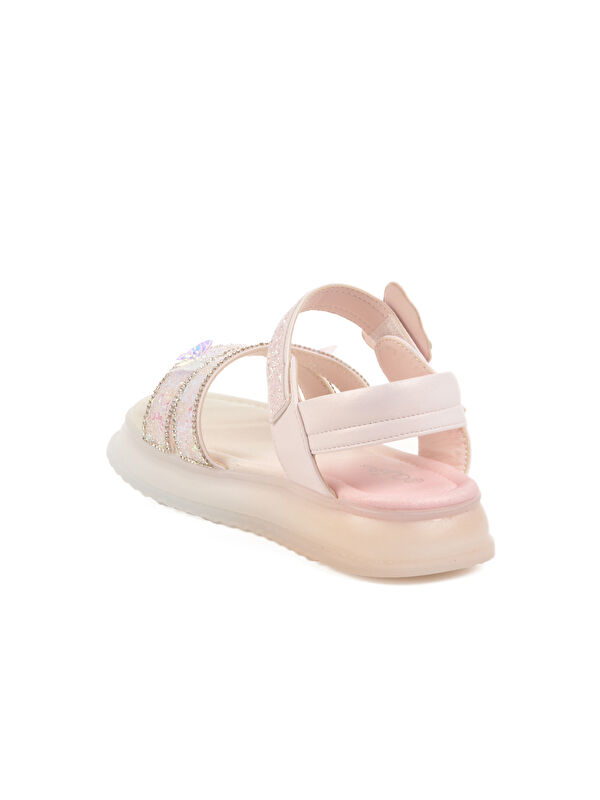 Pembe Cırtlı Taş İşlemli Kız Çocuk Sandalet 25Y600 F - Görsel 5