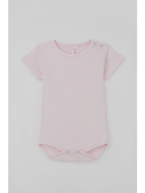 Breeze Kız Bebek Çıtçıtlı Zıbın Body Jakarlı Pembe (9 Ay-3 Yaş)