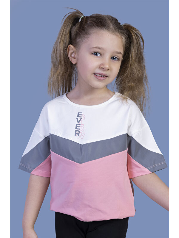Toontoykids Kız Çocuk Reflektör Detaylı Garnili Tişört