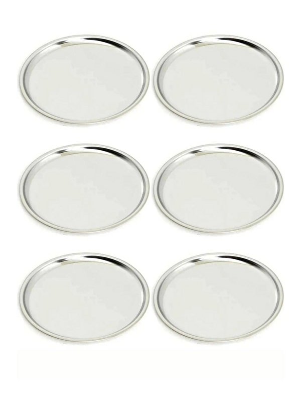Kitchen Design Lab Paslanmaz Çelik 6 Adet 27 cm Yuvarlak Servis Tabağı