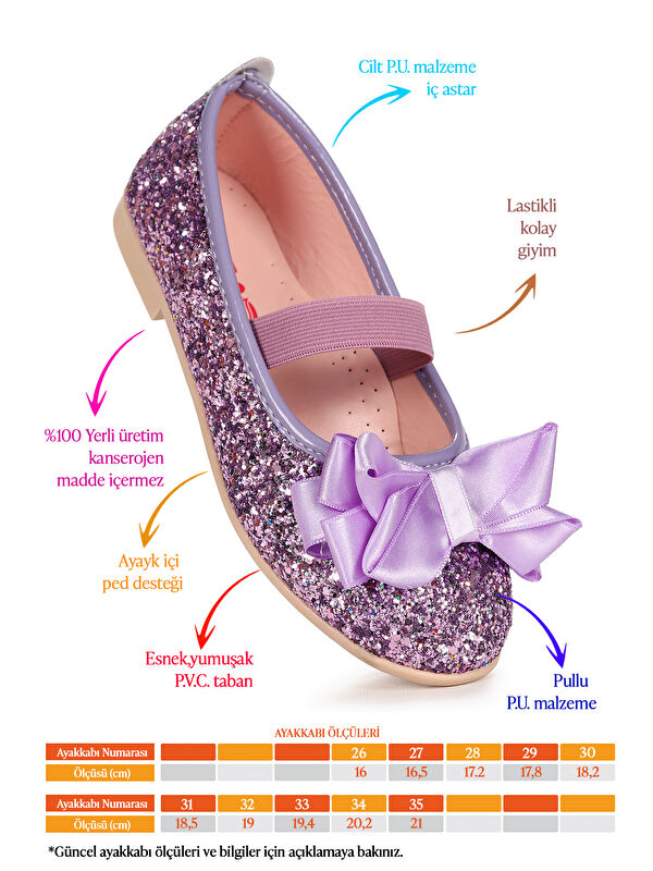 Panı Cam Kırığı Fiyonk Lastikli Kız Çocuk Babet Ayakkabı - Görsel 3