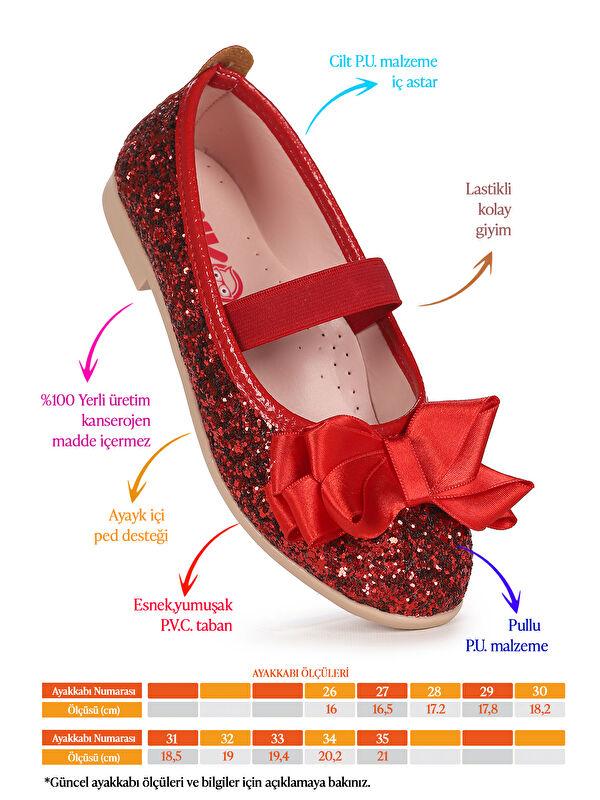 Panı Cam Kırığı Fiyonk Lastikli Kız Çocuk Babet Ayakkabı - Görsel 3
