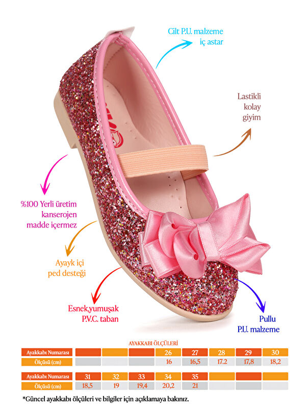 Panı Cam Kırığı Fiyonk Lastikli Kız Çocuk Babet Ayakkabı - Görsel 3