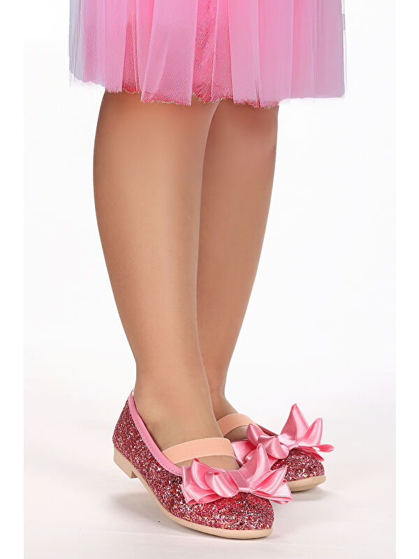 Panı Cam Kırığı Fiyonk Lastikli Kız Çocuk Babet Ayakkabı - Görsel 4