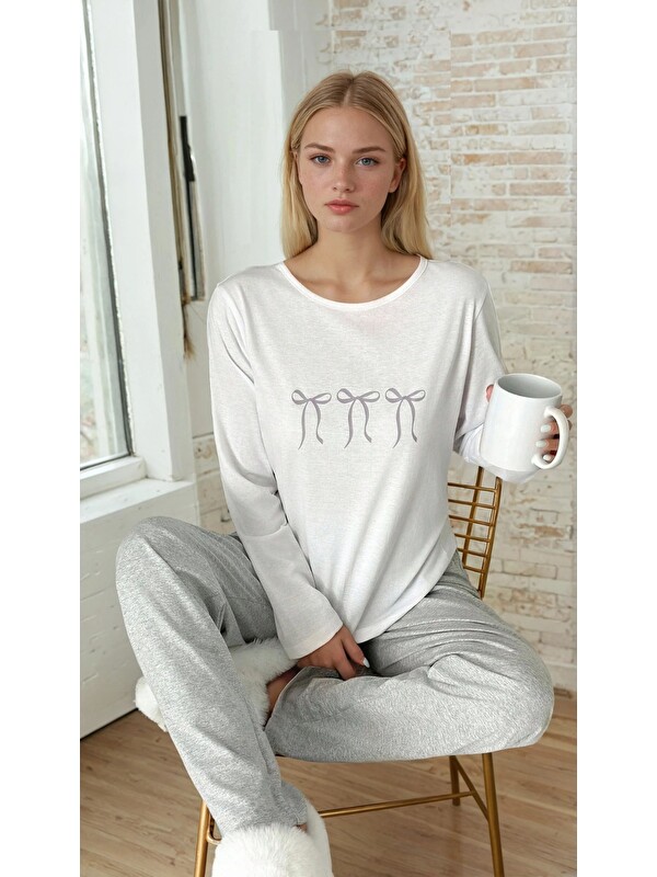 carla10 Minimal Kurdela Baskılı Pijama Takımı