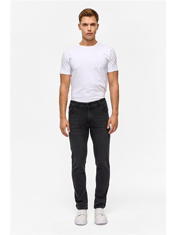 Süvari Gri Slim Denim Jean Pantolon