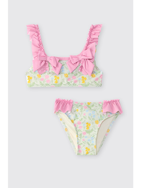 Littemare Kız Çocuk UPF 40+ UV Korumalı Yeşil Bikini