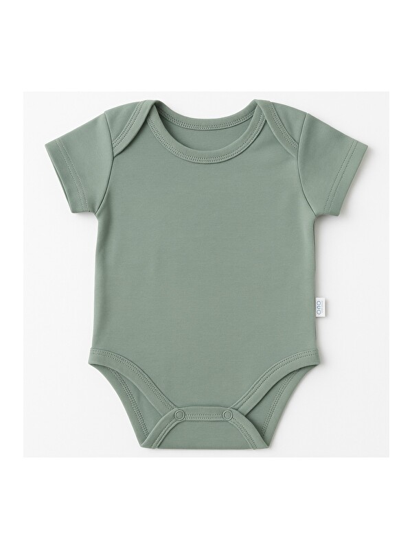 Kidex's Unisex Bebek Organik Pamuklu Çıtçıtlı Kısa Kollu Zıbın Body 0-12 Ay