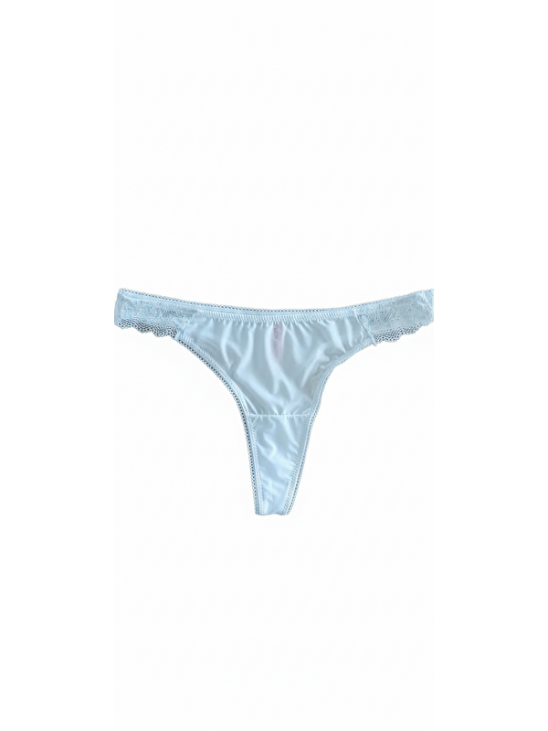 Bonbon Kadın Dantelli Simli Mikro Kumaş Krem Renk String Bb2082