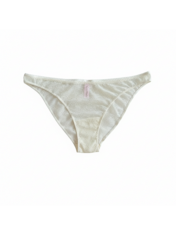 Bonbon Kadın Dantelli Ekru Renk Slip Külot Bb2075