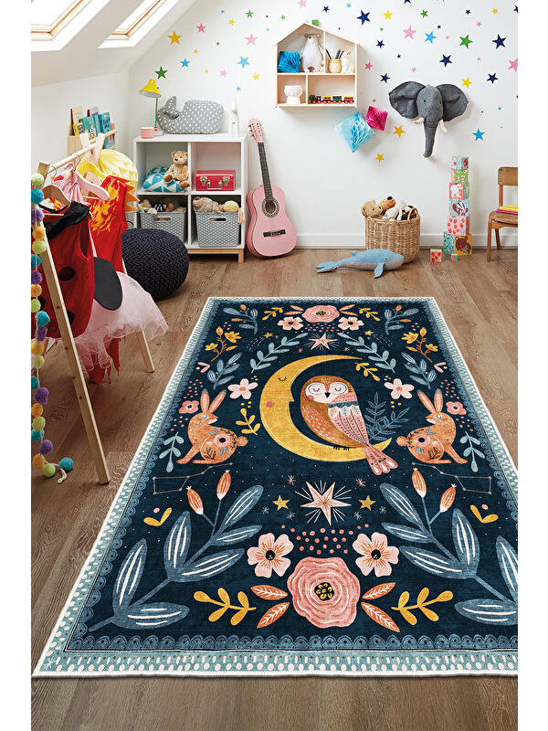 Homefesto Dekoratif Özel Tasarım Yıkanabilir İnce Kaymaz Tabanlı Modern Halı KECE FR44