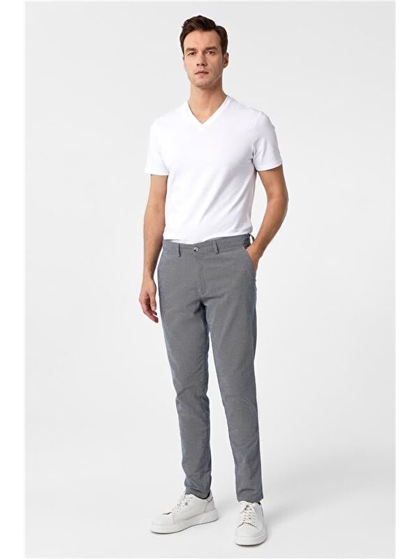 Süvari Lacivert Slim Armürlü Pantolon