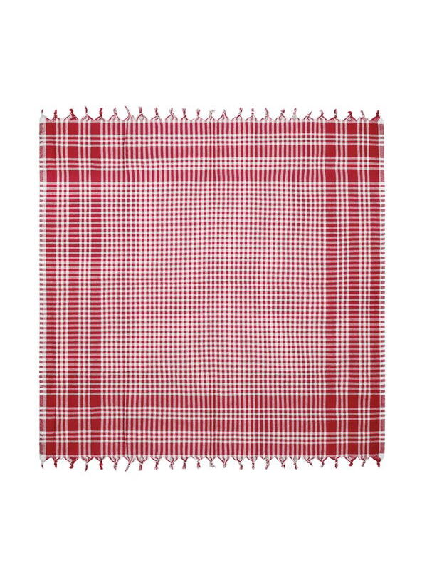 Evidea Soft Ekoseli Piknik Örtüsü - Kırmızı - 165x165 cm