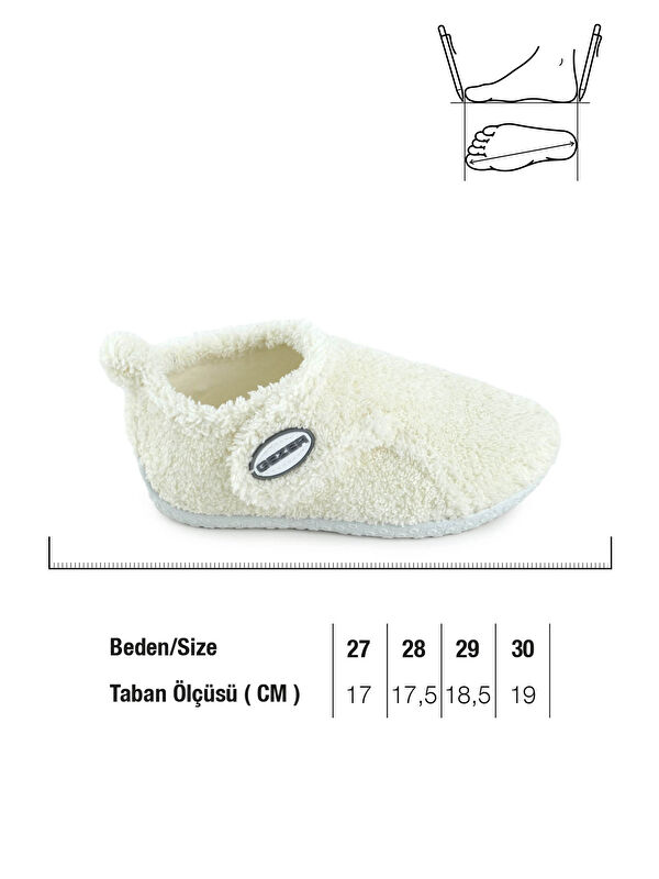 Kışlık Kız Çocuk Pelüşlü Rahat Taban Cırt Cırtlı Ayarlanabilir Ev Kreş Panduf Ayakkabı - Görsel 3