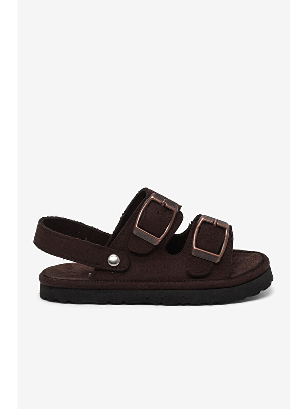 TONNY BLACK Çocuk Unisex Acı Kahve Rahat Kalıp Çift Tokalı Bebe Paitk Sandalet