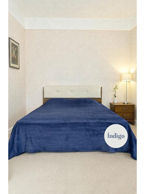 Çeyiz Diyarı Welsoft Çift Kişilik Battaniye 200x220 cm İndigo