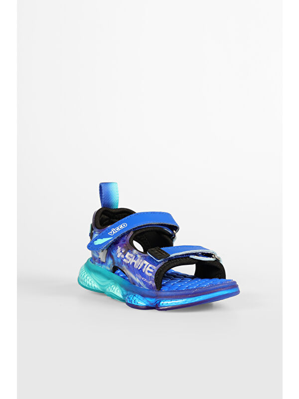 Felipe Işıklı Erkek Bebek Saks Mavi Sandalet - Görsel 4