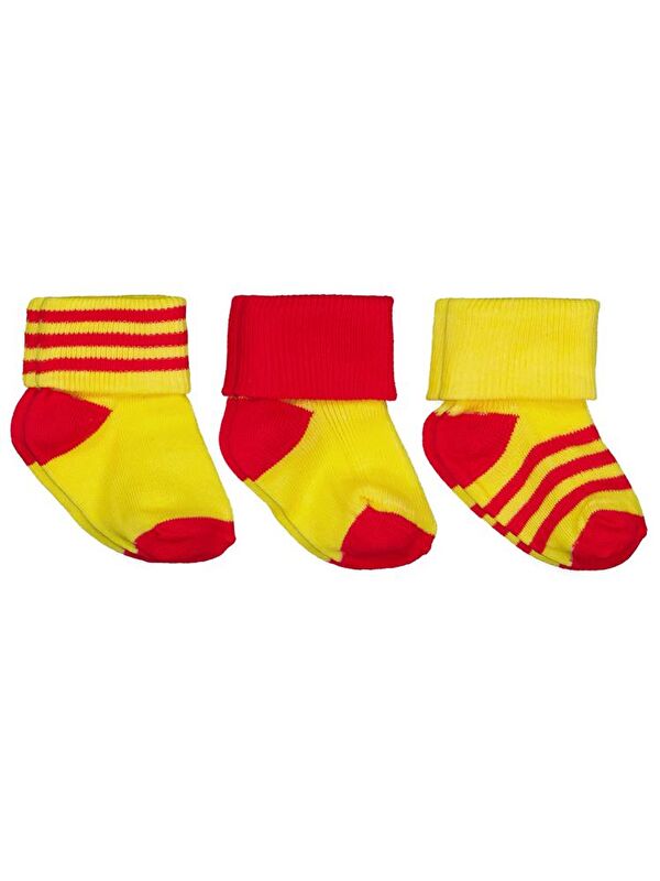Civil Baby Sarı-Kırmızı Asetat 0-24 Ay Çorap Setleri - Standart Standart