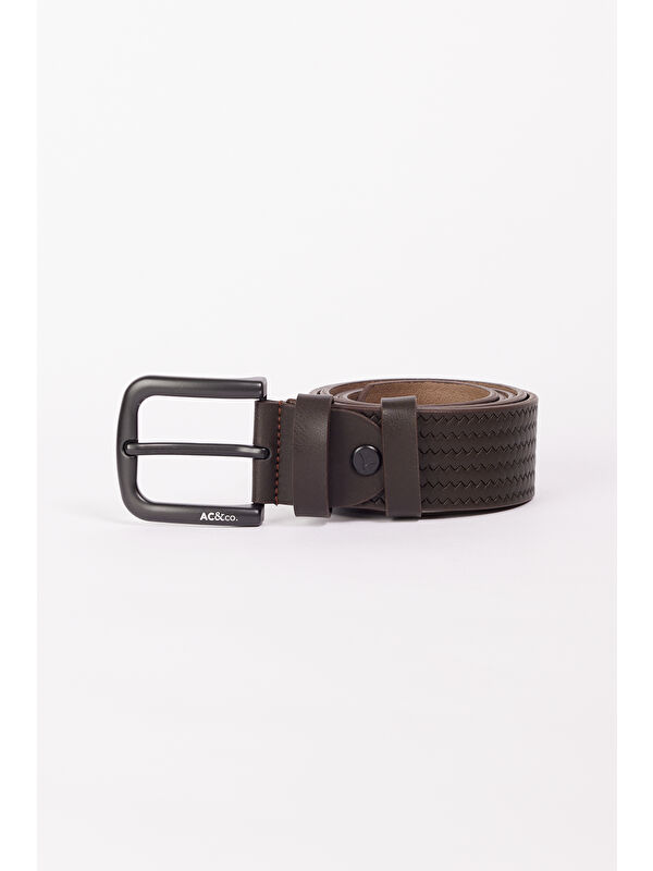 AC&Co / Altınyıldız Classics Erkek Kahverengi Casual Suni Deri Kemer
