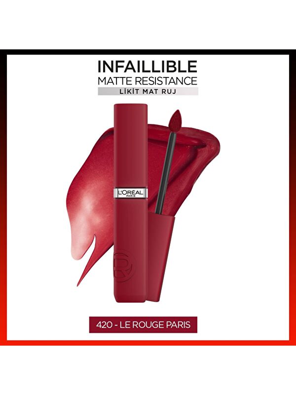 L'Oreal Paris Infaillible Matte Resistance Likit Mat Ruj - 420 Le Rouge Paris