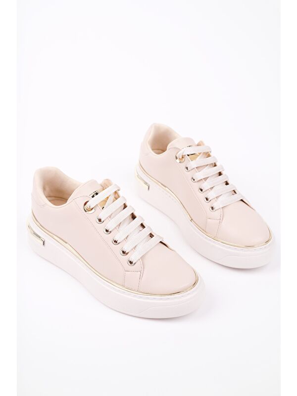 SVETLANA İnce Şerit Detaylı Bağcıklı Günlük Kadın Sneaker Spor Ayakkabı - Görsel 4