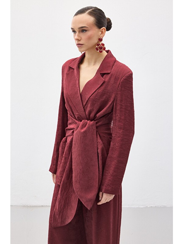 SATEEN Freya Ceket - Bordo