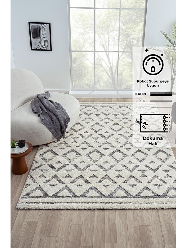Konfor Halı Sevilla 5507 Bukle Yumuşak Örgü Modern Dokuma Halı-100x300 cm