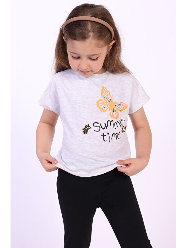 Toontoykids Kız Çocuk Summer Time Baskılı Tişört