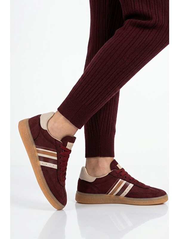 Walkway Bordo Bağcıklı Esnek Unisex Spor Ayakkabı 015 G