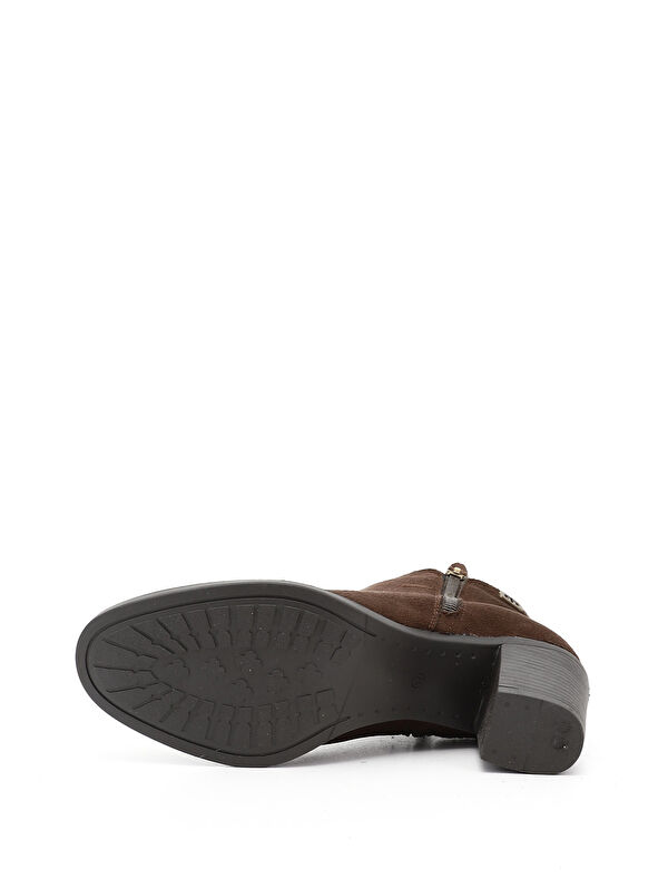 Kadın AÇIK KAHVERENGİ Fermuarlı Kalın Topuklu Bot - Görsel 5