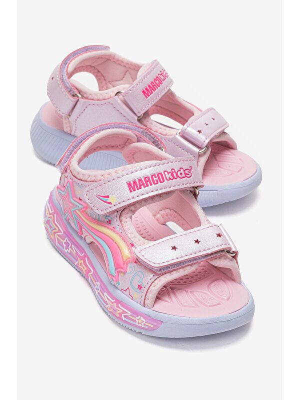 Mnpc Kız Çocuk Pembe Işıklı Spor Sandalet