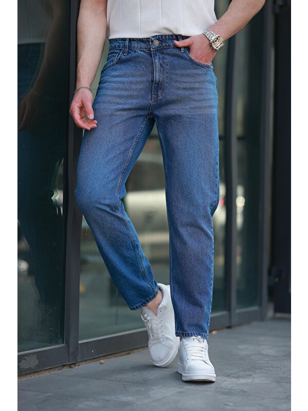 Madmext Lacivert Erkek Jean Pantolon E7419