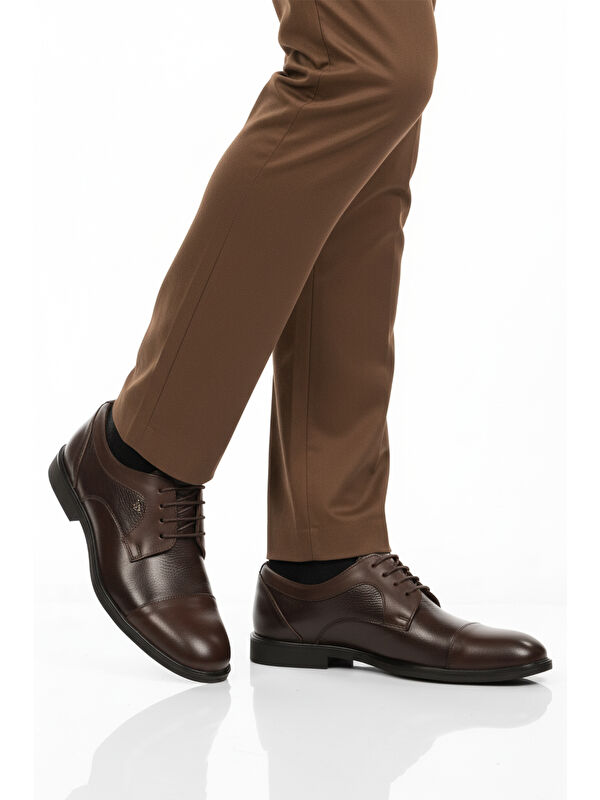 Kahve Hakiki Deri Erkek Klasik Ayakkabı 2499 M - Görsel 2