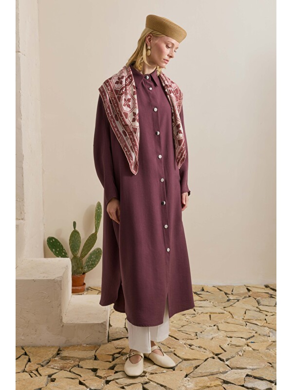 HE-QA Midi Abaya Mürdüm