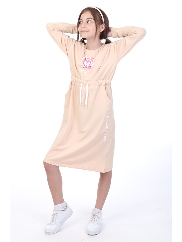 Toontoykids Kız Çocuk Baskılı Elbise