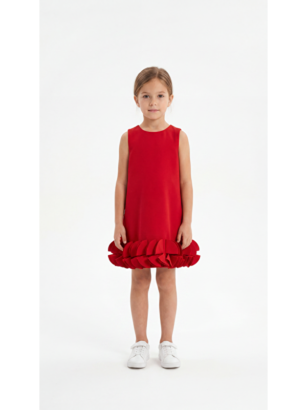 Mışıl Kids Fiyonklu Dabil Kız Çocuk Elbise