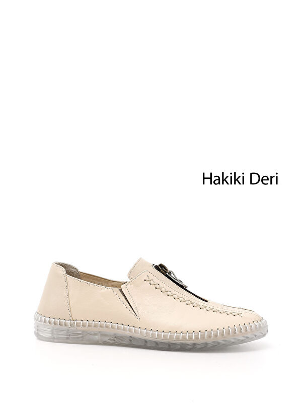 GÖNDERİ(R) Kadın BEJ-CAMEL Hakiki Deri Comfort Ayakkabı