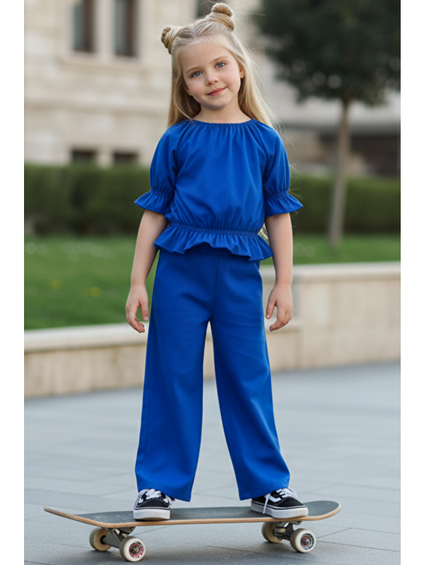 Parla Kids Kız Çocuk Madonna Yaka Pantolon Bluz Takım