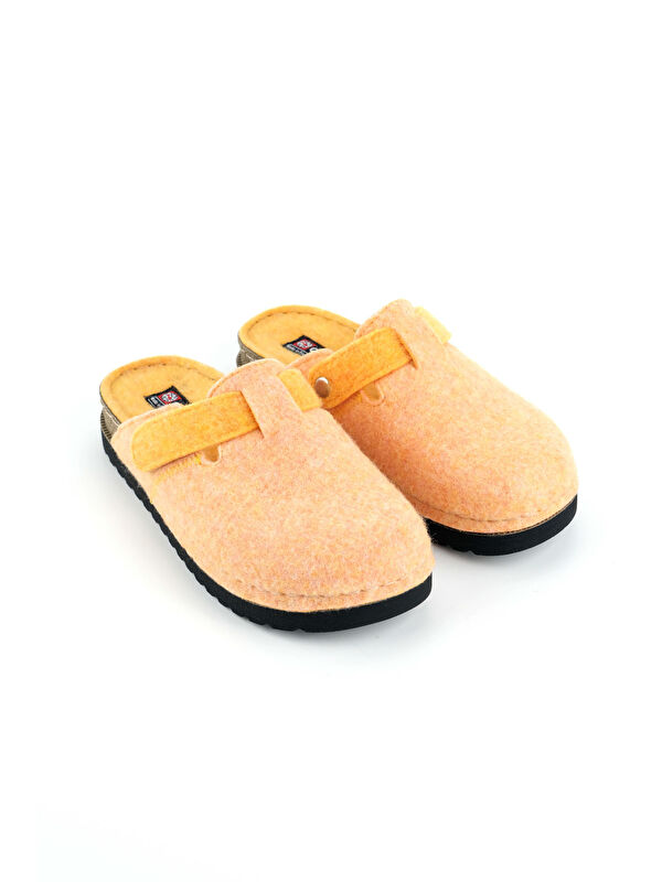 Kadın Kışlık Rahat Taban Cırtlı Ayarlanabilir Keçe Ev Bahçe Terlik - Görsel 4