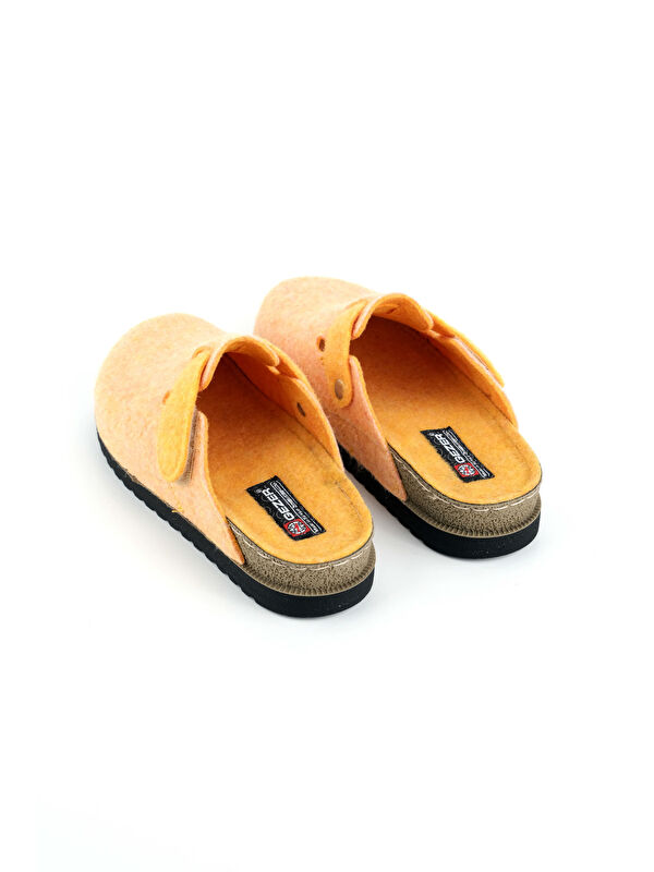 Kadın Kışlık Rahat Taban Cırtlı Ayarlanabilir Keçe Ev Bahçe Terlik - Görsel 5