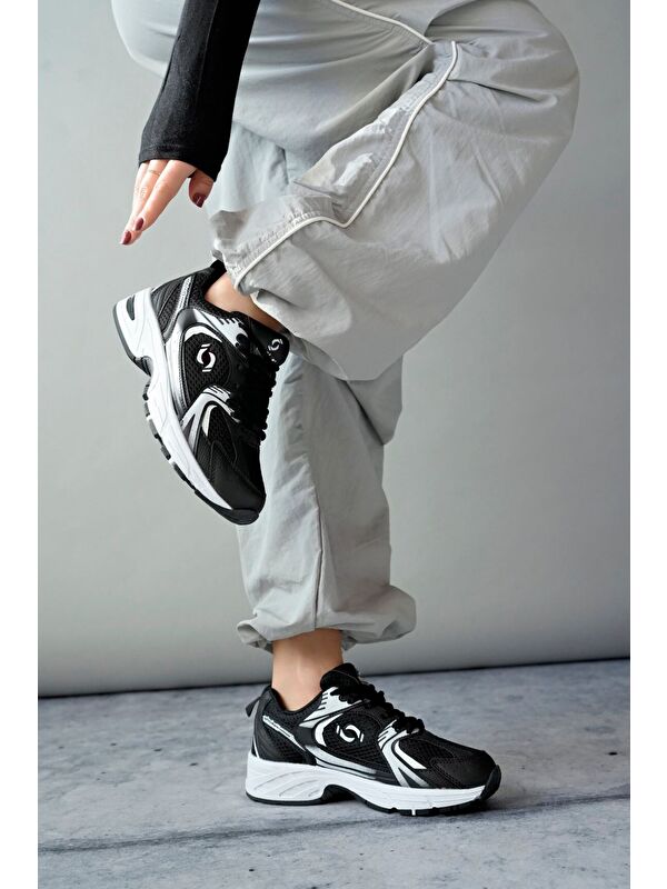 MOJEH Kadın Günlük Bağcıklı Yürüyüş Koşu Sneaker Spor Ayakkabı - Görsel 3