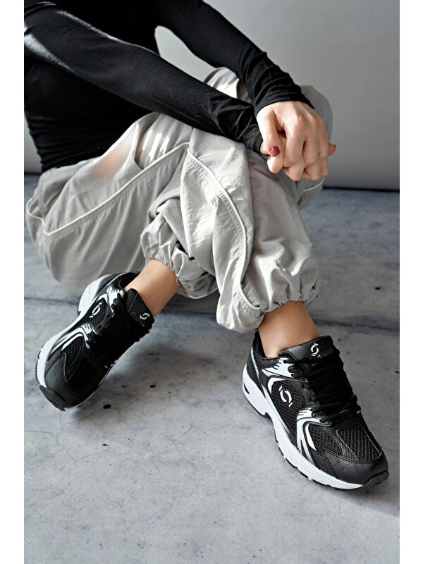 MOJEH Kadın Günlük Bağcıklı Yürüyüş Koşu Sneaker Spor Ayakkabı - Görsel 4