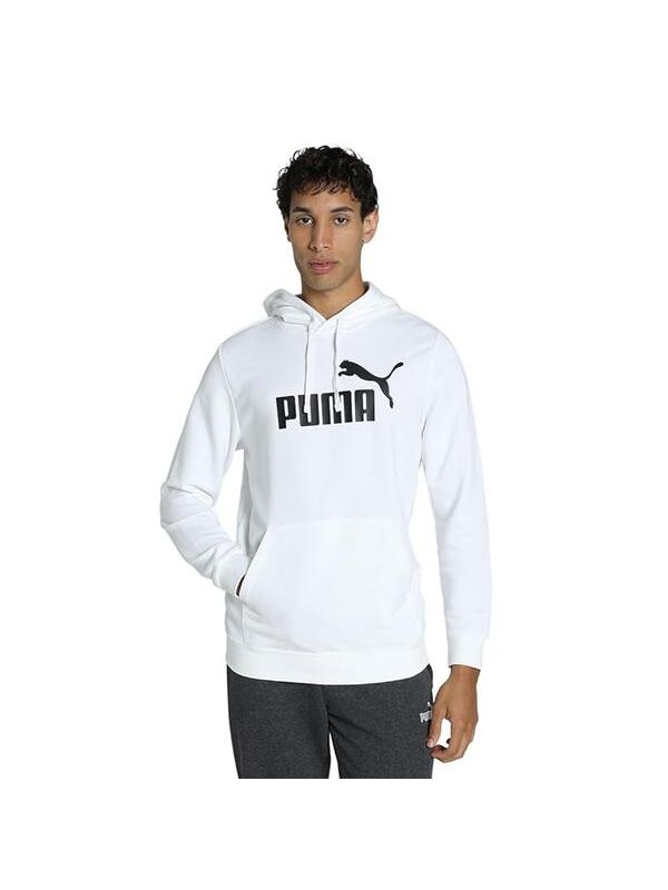 Puma Essentials No 1 Logo Erkek Beyaz Kapüşonlu Sweatshirt